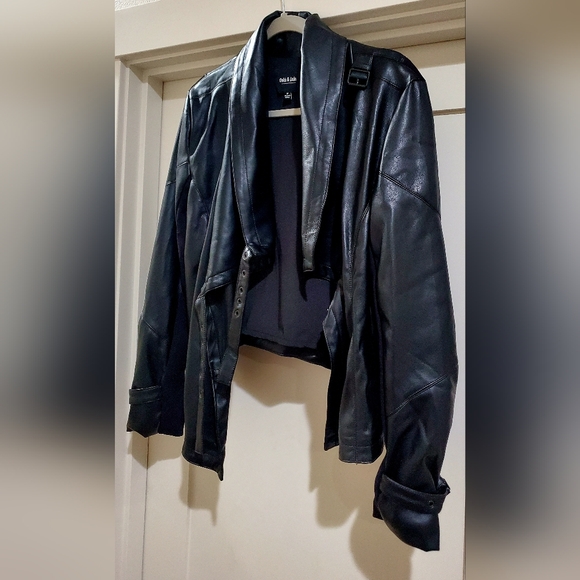 Black Faux Leather Jacket Ookie & Lala - Picture 3 of 13